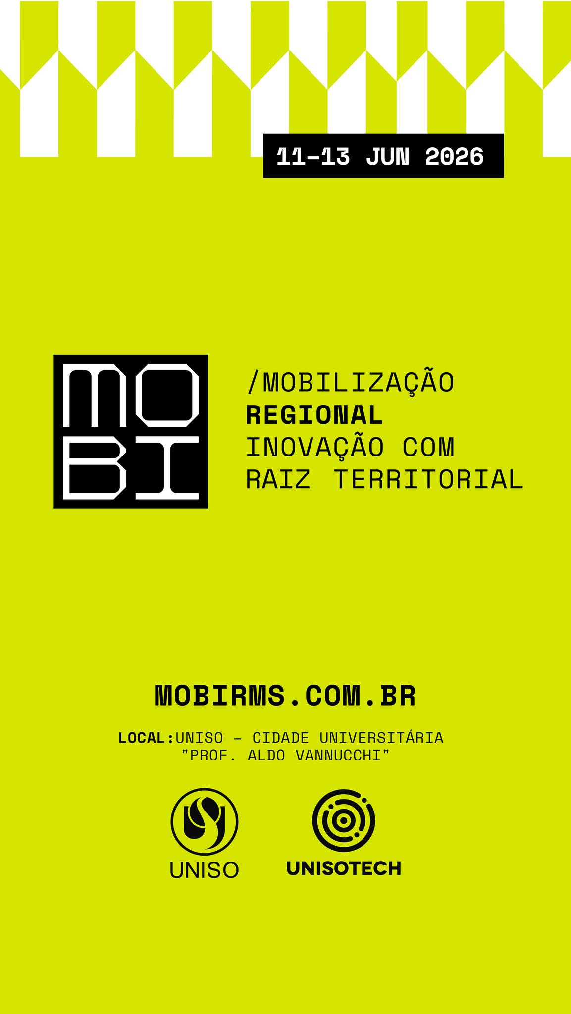 O MOBI Festival 2026 é um movimento que conecta ideias, experiências e pessoas para pensar os desafios e as oportunidades da Região Metropolitana de Sorocaba. ✨

Nos dias 11, 12 e 13 de junho, a Uniso recebe uma programação com palestras, oficinas, fóruns, painéis e encontros que aproximam universidade, mercado, governos e sociedade.

📍 Cidade Universitária Prof. Aldo Vannucchi · Sorocaba/SP
🎟️ Inscrições gratuitas · Vagas limitadas

Inscreva-se pelo link na bio ou acesse mobirms.com.br

A Uniso é nota 5 no MEC! Confira no link da bio o cadastro da Instituição no Sistema e-MEC.

#MOBI2026 #MOBIFestival #Inovação #Sorocaba #Uniso #Futuro
