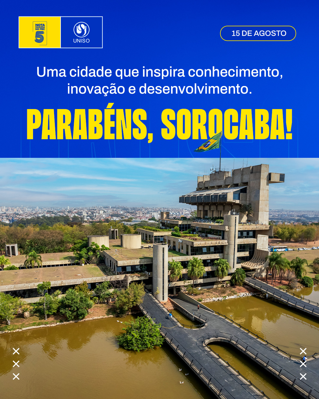 Sorocaba é uma cidade marcada pelo desenvolvimento, pela inovação e pela contribuição de milhares de pessoas que ajudam a construir seu futuro todos os dias. ✨

Hoje, celebramos mais um capítulo dessa história e, como instituição que faz parte dessa trajetória e está no coração da Região Metropolitana, a Uniso tem orgulho de contribuir para a formação de profissionais, a produção de conhecimento e o desenvolvimento local. 🥰

Parabéns, Sorocaba, por sua história, sua força e pelas oportunidades que cria para tantas pessoas. 

Temos orgulho de levar o nome de Sorocaba em nossa identidade e de pulsar junto com a cidade! 🫶

A Uniso é nota 5 no MEC! Confira no link da bio o cadastro da Instituição no Sistema e-MEC.

#Uniso #Sorocaba #AniversarioDeSorocaba #OrgulhoDeSerSorocabano