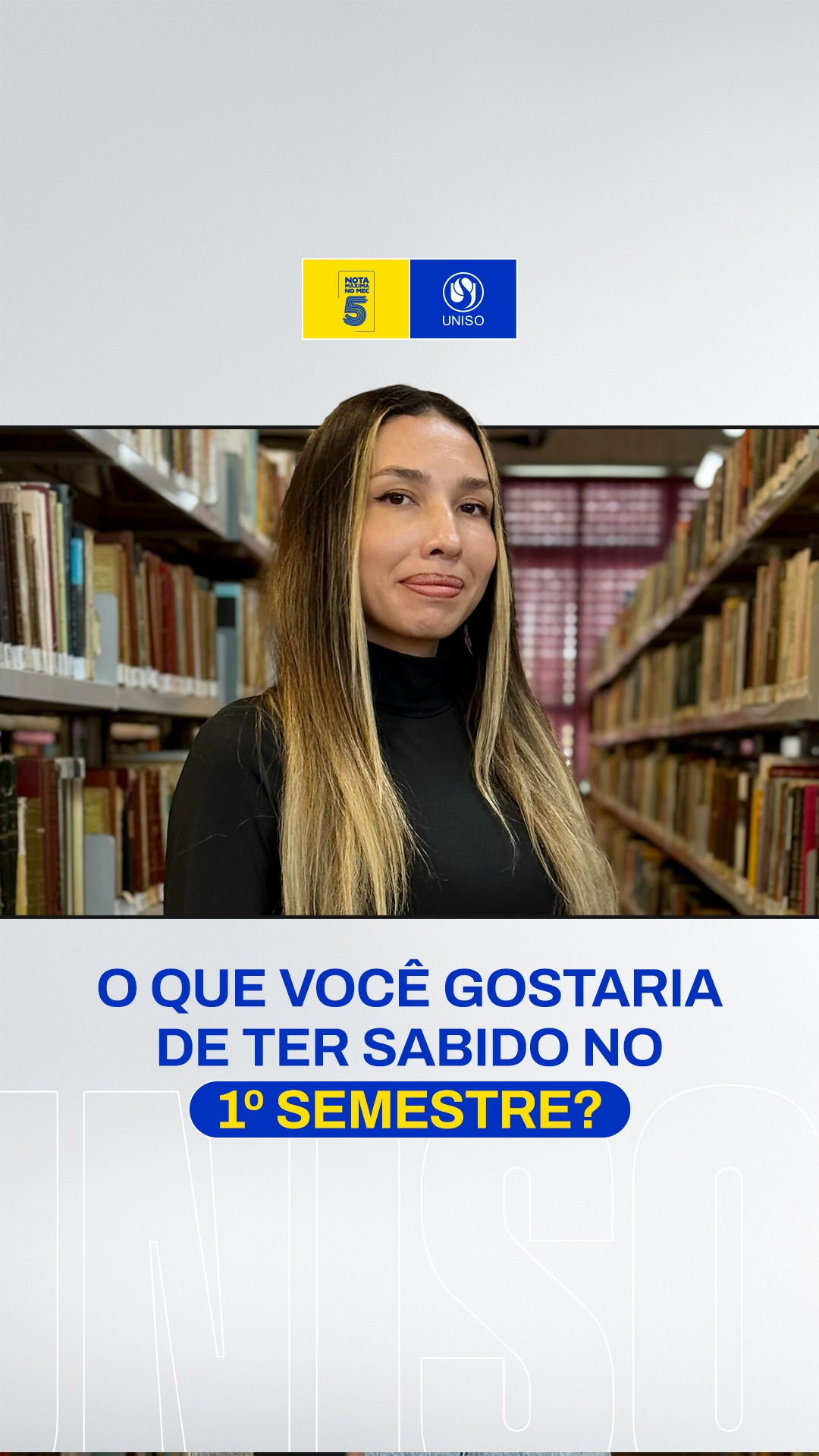 Quem já passou pelo 1º semestre sabe: algumas coisas a gente só descobre vivendo. 😅

Convidamos alunos da Uniso para contar o que sabem hoje e gostariam de ter ouvido quando estavam começando a graduação. 🤓

E você? O que diria para o seu “eu” do primeiro semestre? Conta pra gente nos comentários! ⤵️

A Uniso é nota 5 no MEC! Confira no link da bio o cadastro da Instituição no Sistema e-MEC.

#Uniso #VidaUniversitária #Universidade #Graduação