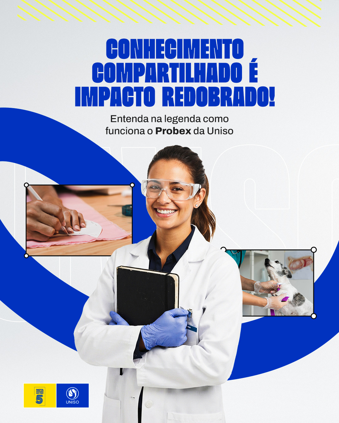Que tal viver experiências que complementam a graduação e ainda te conectam com a comunidade? 🤩

O Programa de Bolsas de Extensão da Uniso (Probex) incentiva a participação dos estudantes em projetos que conectam o conhecimento construído na Universidade às necessidades e experiências da sociedade. ✅

Além de fortalecer a relação universidade-comunidade, a extensão contribui para a formação do aluno, proporcionando oportunidades de aprendizagem e desenvolvimento de competências ao longo da graduação. 👍

Podem se inscrever alunos de cursos de Bacharelado, Licenciatura e Tecnológicos, entre o primeiro e o antepenúltimo período letivo. Acesse uniso.br e saiba mais. 📲

A Uniso é nota 5 no MEC! Confira no link da bio o cadastro da Instituição no Sistema e-MEC.

#Uniso #Probex #ExtensãoUniversitária #VidaUniversitária