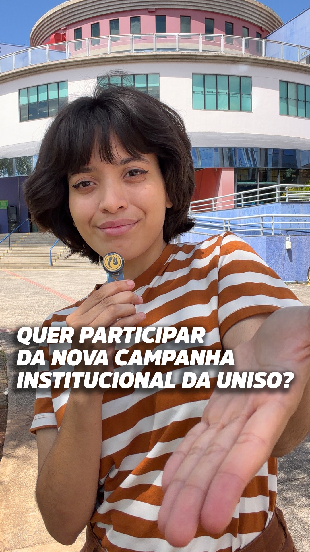🎬 Faça parte da próxima campanha institucional da Uniso!

Estamos preparando uma nova campanha para mostrar ao mundo o que faz a nossa Universidade ser única. E queremos contar essa história com quem vive a Uniso todos os dias: nossos alunos! 💙

As gravações acontecem amanhã, 20 de outubro, das 7h40 às 20h. Não é preciso ter experiência com figuração nem estar disponível durante todo o período, pois a participação será organizada conforme a sua disponibilidade. 🎓

Quer participar? Preencha o formulário pelo link da bio para que nossa equipe entre em contato e combine os detalhes. 📲

📽: Fernanda Pamcco

A Uniso é nota 5 no MEC! Confira no link da bio o cadastro da Instituição no Sistema e-MEC.

#CampanhaUniso #Uniso #VemPraUniso #VidaUniversitária #UniversidadeDeSorocaba