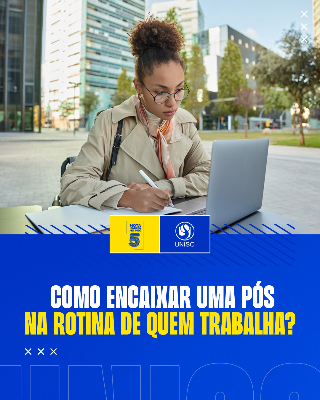 Pode parecer difícil conciliar trabalho, compromissos e vida pessoal com um curso de pós-graduação. Mas, se ajustar direitinho, dá, sim, para continuar aprendendo, desde que os estudos façam sentido dentro da sua rotina. 👍

Para quem já está no mercado, fazer uma pós-graduação não precisa significar colocar todo o restante da vida em segundo plano. Uma rotina organizada, metas possíveis e um formato de ensino que ofereça flexibilidade ajudam a tornar esse próximo passo mais viável. 📢

Encontre na Uniso uma pós, de MBA e Especialização ou Mestrado ou Doutorado, que acompanhe o seu momento profissional e os seus próximos objetivos. Acesse pos.uniso.br ou uniso.br e escolha seu curso! 📲

A Uniso é nota 5 no MEC! Confira no link da bio o cadastro da Instituição no Sistema e-MEC.

#Uniso #PósGraduação #Carreira #MercadoDeTrabalho